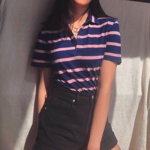 Massimo Dutti Designer Striped Polo Shirt